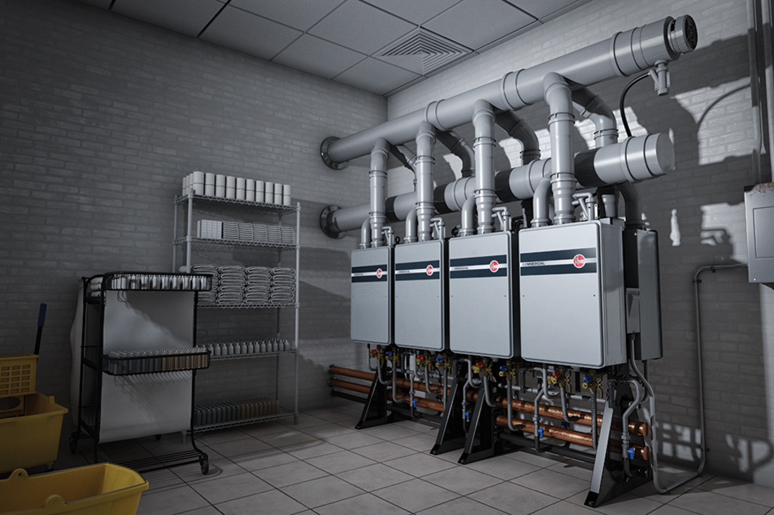common venting appliances in mechanical room